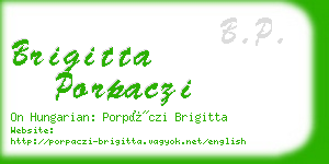 brigitta porpaczi business card